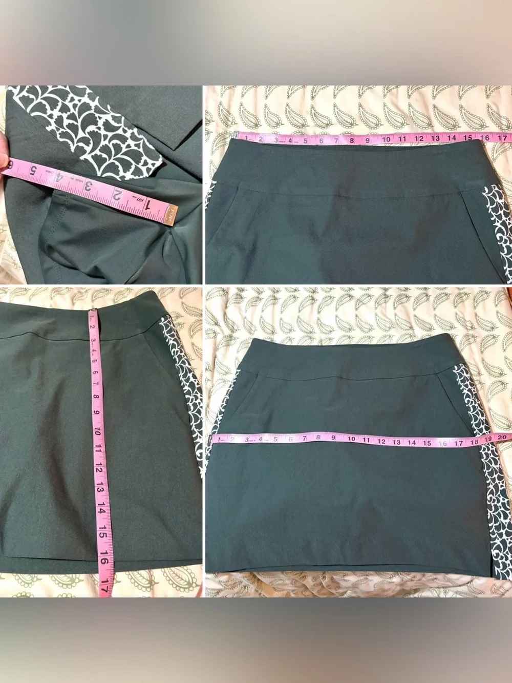 Swing Control Olive Green Tummy Control Vented Tech Skort Side Details 10 NWT